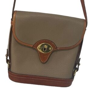 Crossbody -Dooney & Bourke Vintage Taupe British Brown Leather Medium Crossbody